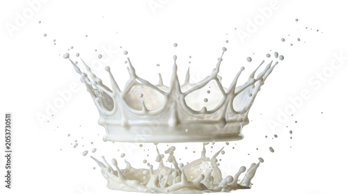 Milk splash crown shape isolated on a plain surface