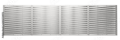 Tableau sur toile straight front view 3d realistic render of a stylish composite fence featuring a