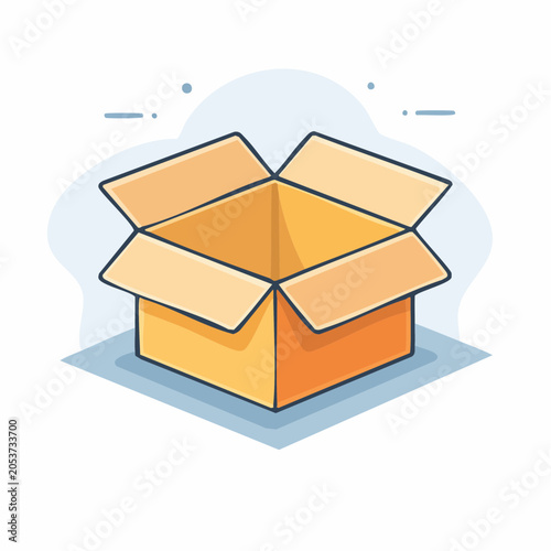 Open Cardboard Box Illustration
