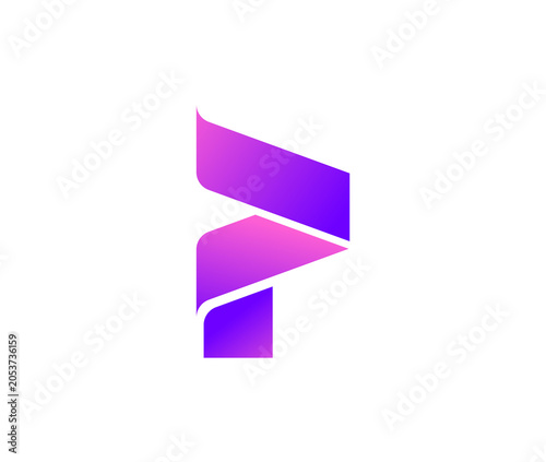 Abstract P Letter Logo for Modern Tech Brand