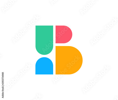 Colorful Abstract B Letter Book Logo Design