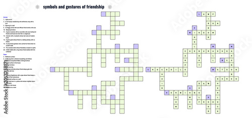 Holiday crossword puzzle printable with words of friendship  