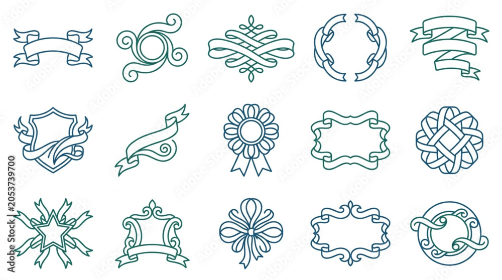 Obraz premium Vintage Ornamental Border Designs and Embellishments