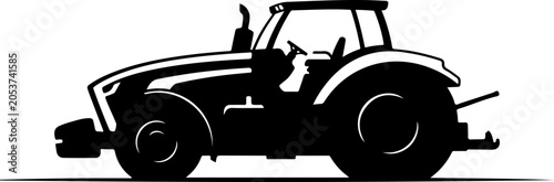 Tractor, vehicle, silhouette, icon, agriculture, farming, black, illustration, vector