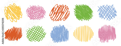 Foto Colorful scribble backgrounds set