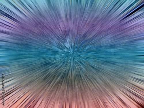 Abstract background with color rays radiating outward from the center, featuring a gradient ranging from light pink to light blue.	
