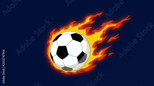 An anime-style illustration of a soccer ball with flames, showcasing speed, power, and competitive spirit. Perfect for sports themes, tournaments, gaming, and dynamic action content.