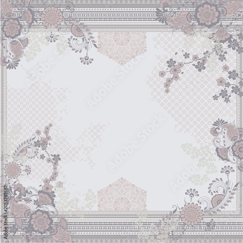 Abstract Geometric Floral Scarf Pattern: Luxury Modern Liquid Marble Swirls and Fluid Metallic Veins Texture with Dynamic Wavy Ripples for Trendy Hijab Fashion Textile Print Soft Grey