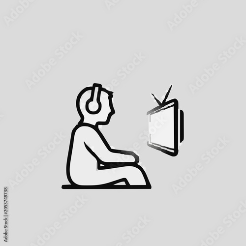 Watching a movie at home icon