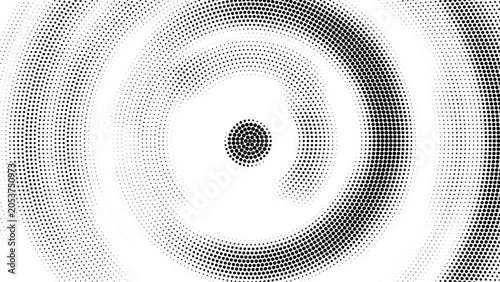 Canvas Print Abstract radial halftone pattern with concentric circles