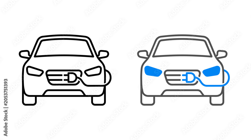 Fototapeta premium Electric Car Charging Icons