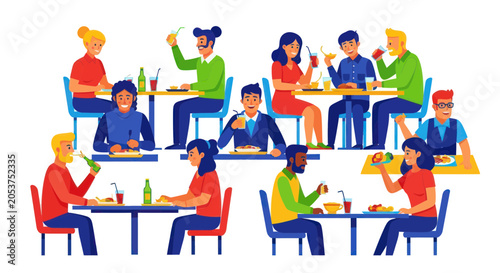 people eating at restaurant tables