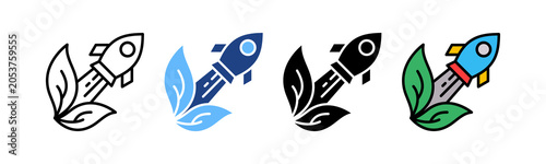 Green Startup multiple icon