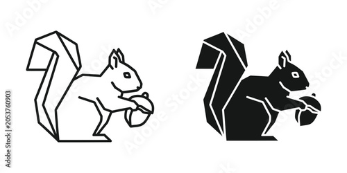 Фотография Squirrel Acorn Icon Geometric Style