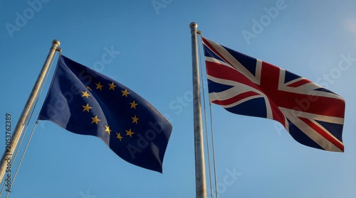 Flags of the Britain & the European Union