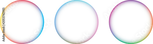 Foto Three abstract glowing colorful circles