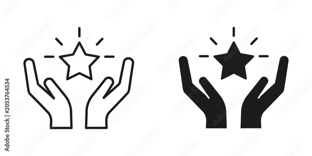 Fototapeta premium Star Holding Hands Success Vector Icon