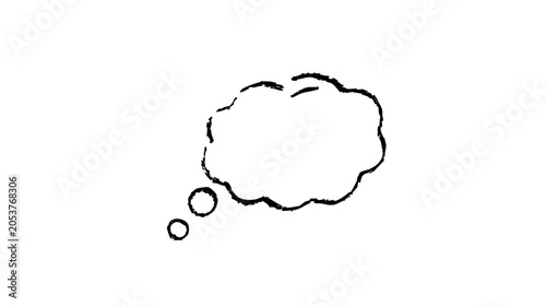 Hand-drawn Animated Thought Bubble Concept on White Background