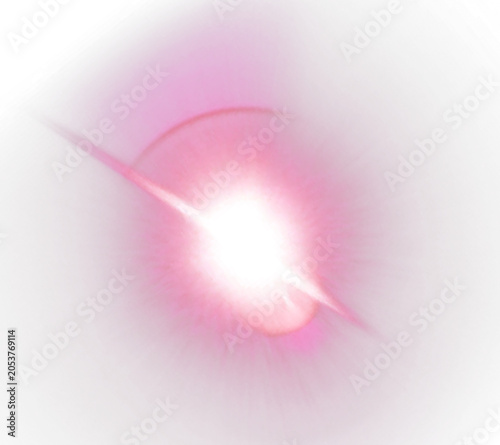Foto Soft pink light flare with subtle lens aberration during a gentle bloom effect i