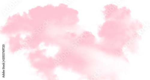 Cuadro en lienzo Soft pink cloud shapes floating in sky