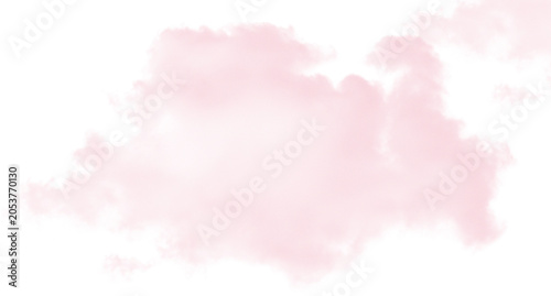Soft pink cloud shape in light sky background