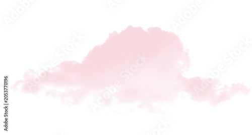 Soft pink fluffy cloud floating in sky