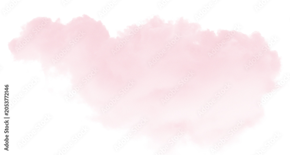 Fototapeta premium Soft pink watercolor cloud shape with subtle gradient