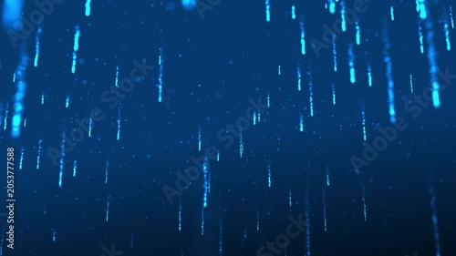 Blue Digital Rain Particles Background Animation