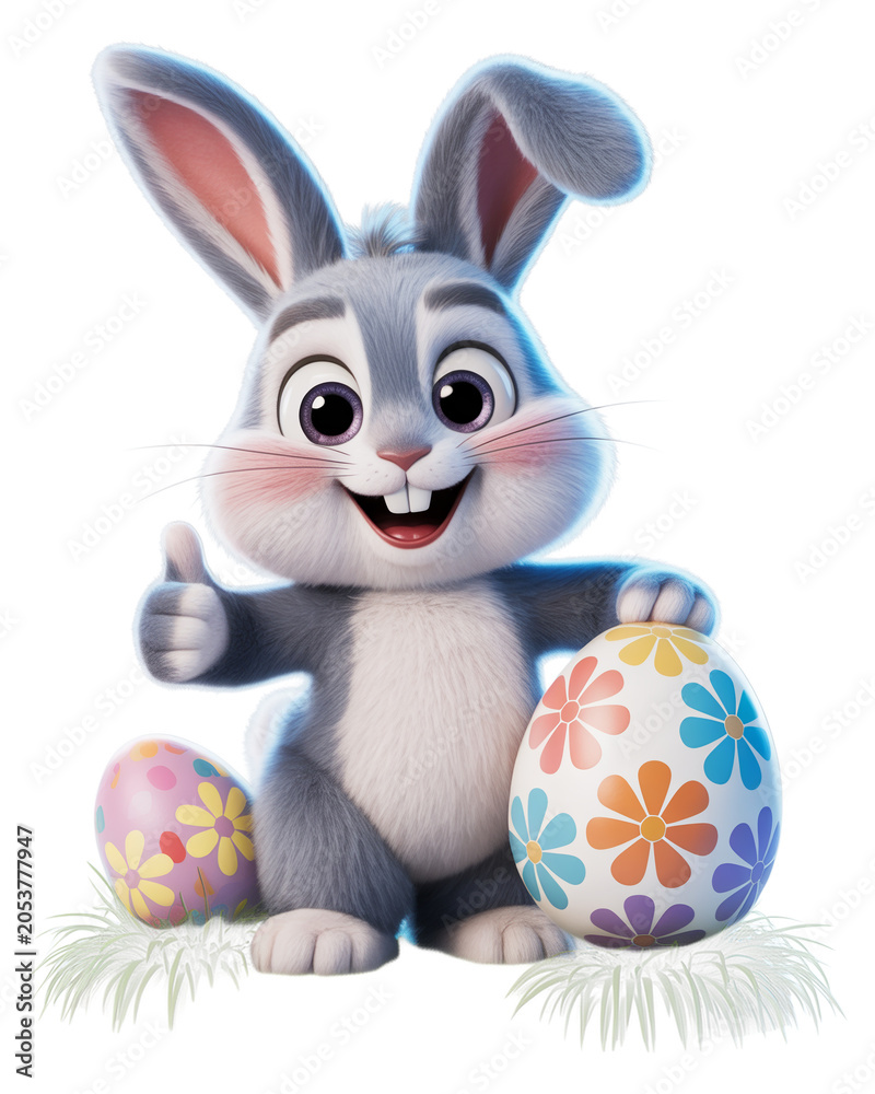 Fototapeta premium Easter bunny with Easter eggs