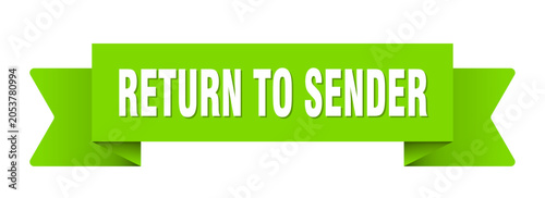 Photos return to sender ribbon isolated on transparent background