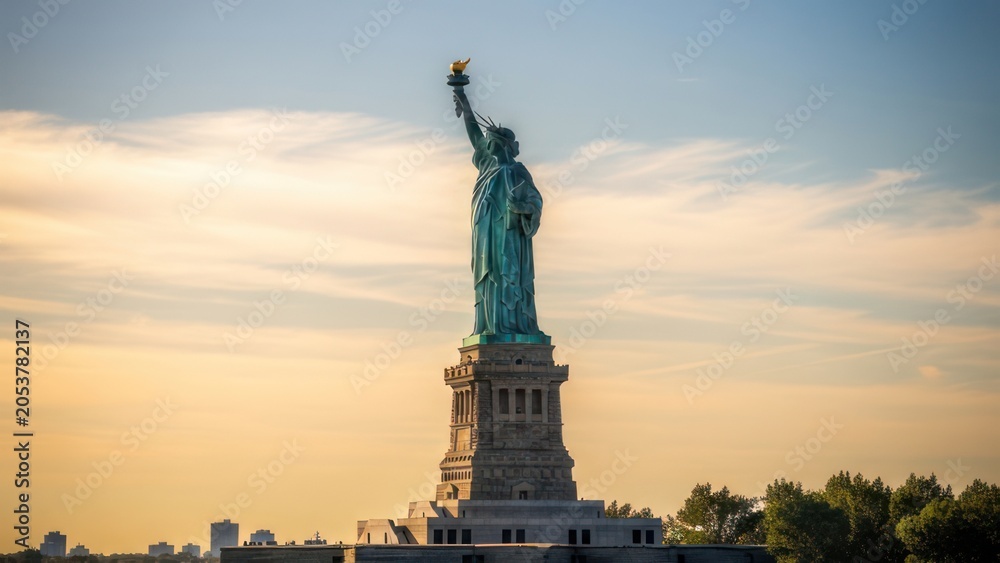 Fototapeta premium Statue of Liberty at Golden Hour Sunset