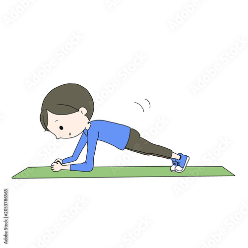 Cute man character doing pilates illustration from Sport Series, transparent PNG background