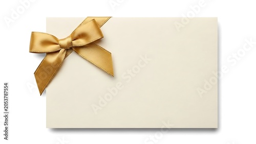 Elegant cream envelope with gold satin decorative bow