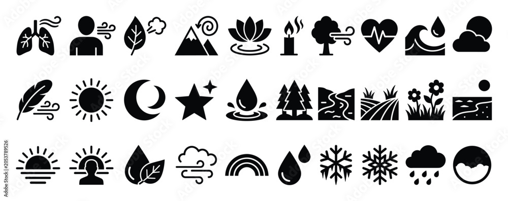 Obraz premium Nature element icon. Environment symbol collection. Flat style icon set.