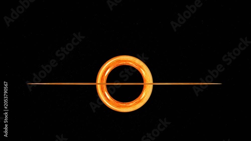 Black hole and space. 3d animation