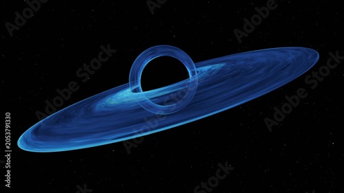 Black hole and space. 3d animation