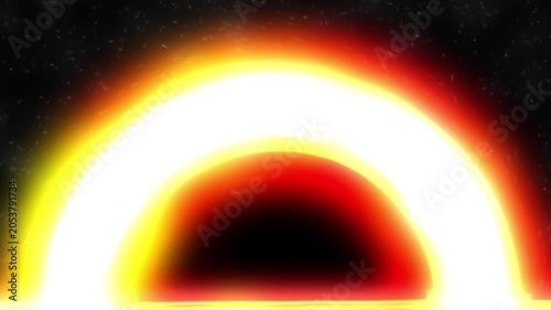 Black hole and space. 3d animation