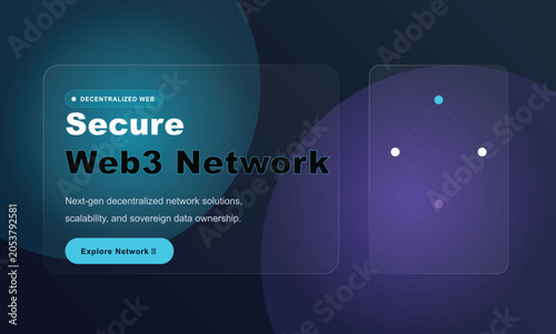 Secure web3 network concept with futuristic digital background