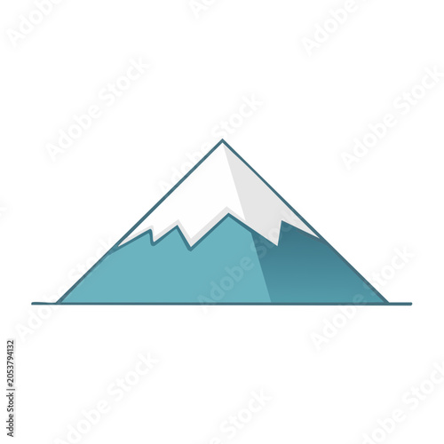 Flat Design Mountain Peak Vector Illustration
