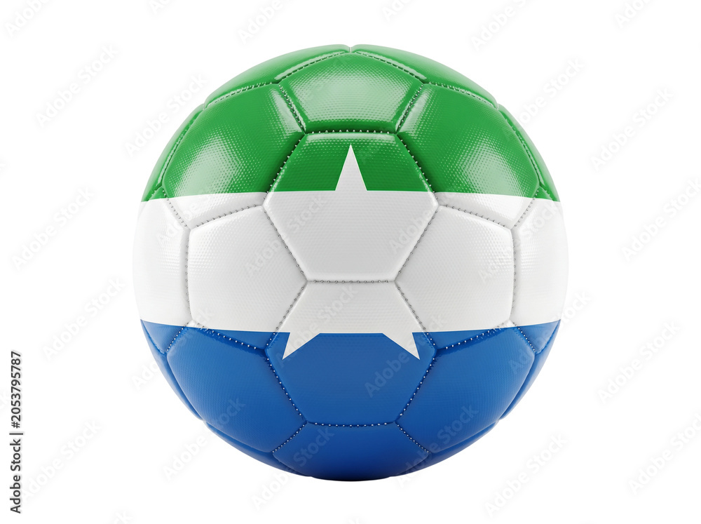 Fototapeta premium Soccer Ball with Green, White, and Blue Colors Featuring Football, Sports Equipment, Game with Match and Competition Elements for Athletic, Outdoor