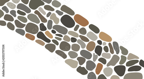 Canvas Print River stone background, natural smooth pebble texture featuring beige, brown, an