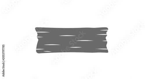 Single strip of gray duct tape on white background