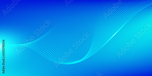 Φωτογραφία Wavy blended lines with blue cyan gradient mesh abstract background nice for wal