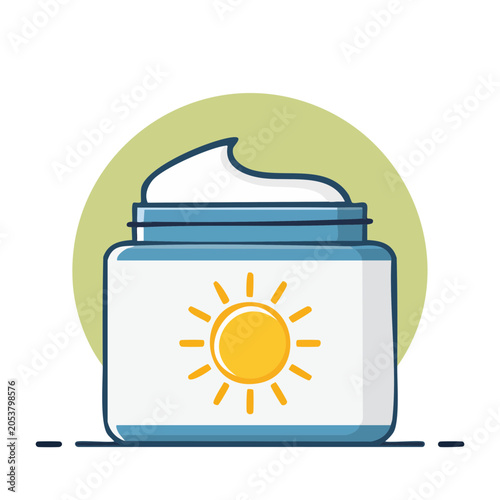 Flat Design Sunscreen Jar Illustration