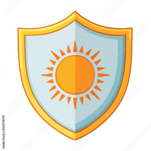 Sun Shield Flat Design Vector