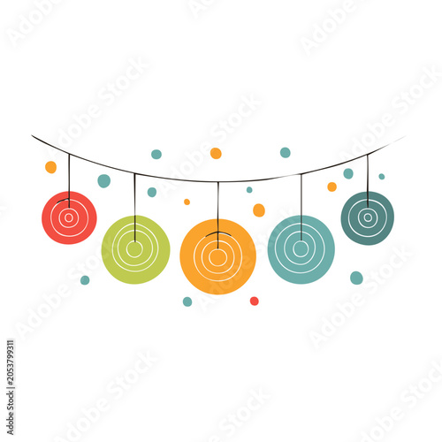 Colorful hanging circles decoration