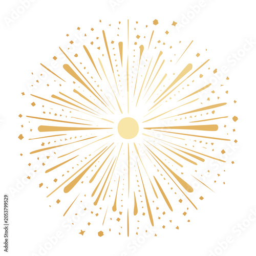 Minimalist gold firework burst illustration