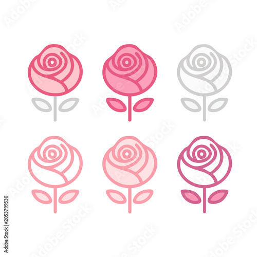 Minimalist pink and purple roses illustration