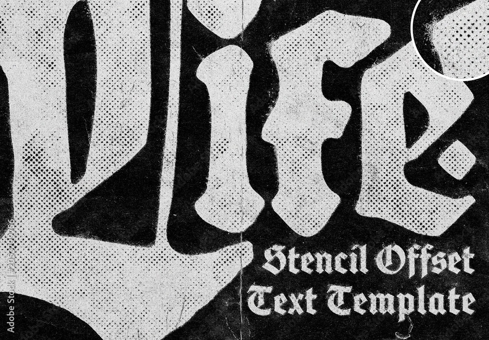 Stencil Offset Text Effect For Bold Urban Poster And Logo Typography ...