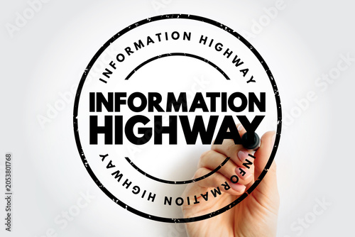 Bild auf Leinwand INFORMATION HIGHWAY circular stamp
